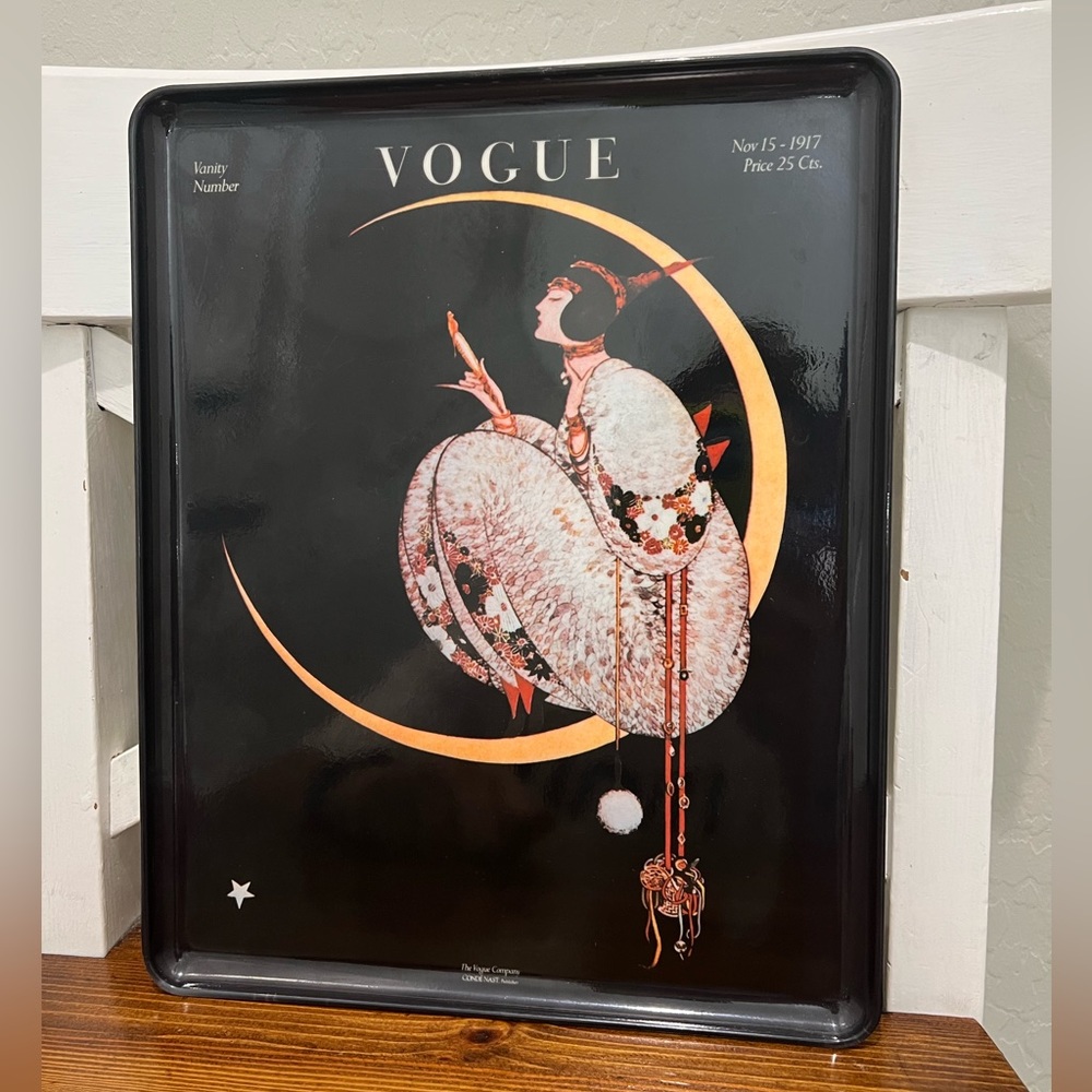 vintage 1920s vogue covers plastic trinket tray 9.5 x 12